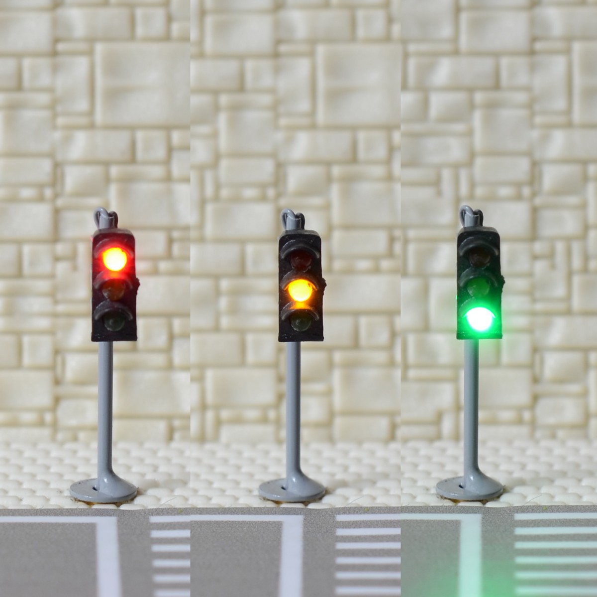 1 x traffic signal light N scale model railroad crossing walk pedestrian #GR3N 